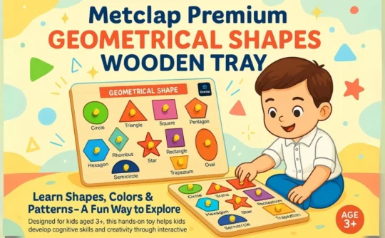 Metclap - Geometrical Shapes Wooden Tray - Aplus 4