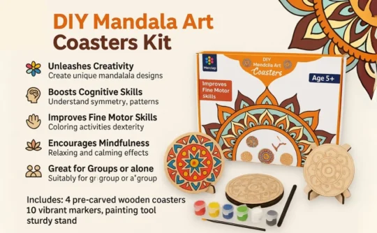 Metclap - DIY Mandala Art Coasters for Kids - A plus 1