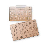 Wooden Alphabet Tracing Board - English Alphabet And Numbers 2 in 1 Tracing Board