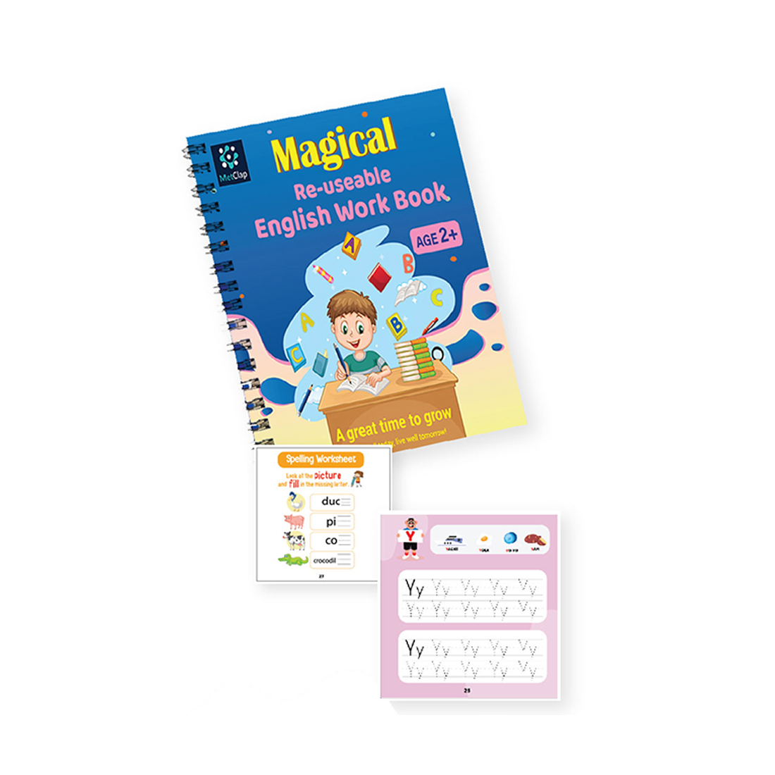 Metclap NTR Reusable English Workbook - Interactive Learning for Toddlers