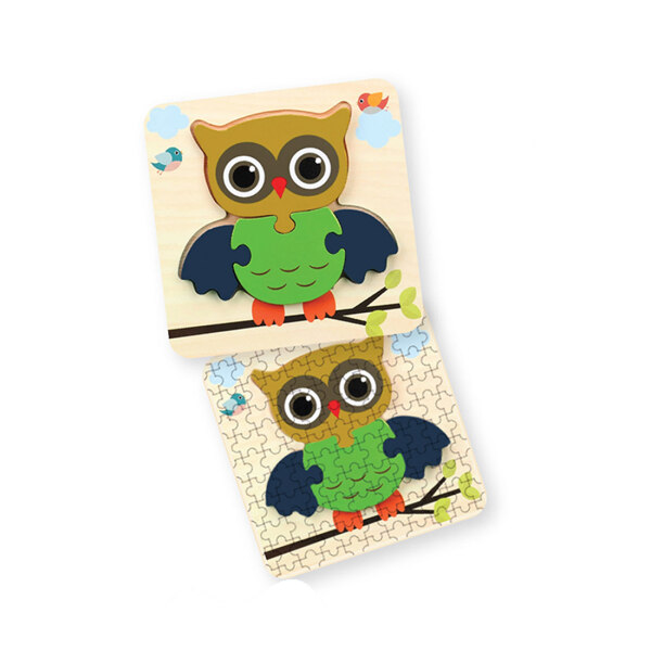 Metclap Owl Jigsaw & Baby Puzzle Combo Wooden