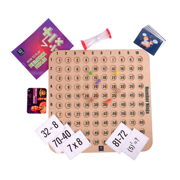 MetClap Number Ninja Wooden Math Board Game