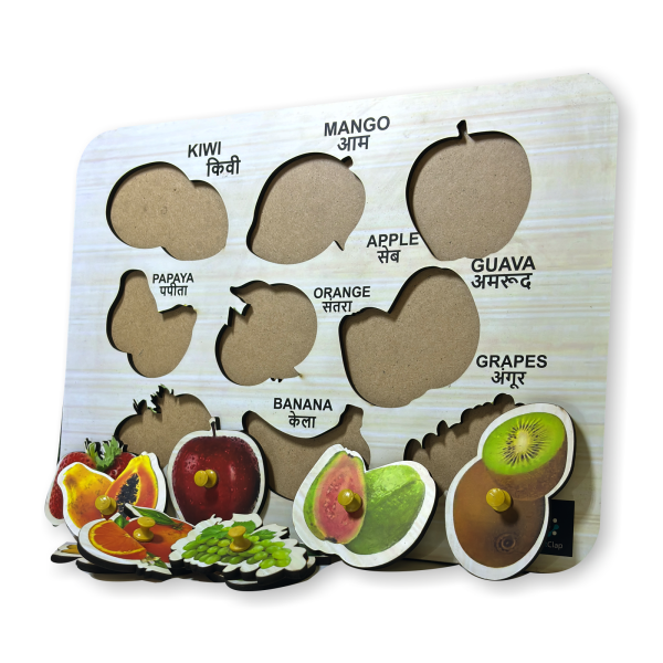 Educational Fruits Tray & Learning Knob Puzzle For Kids