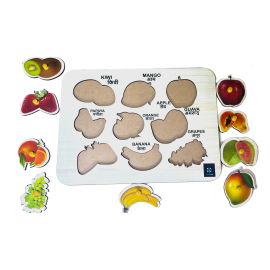 Educational Fruits Tray & Learning Knob Puzzle For Kids