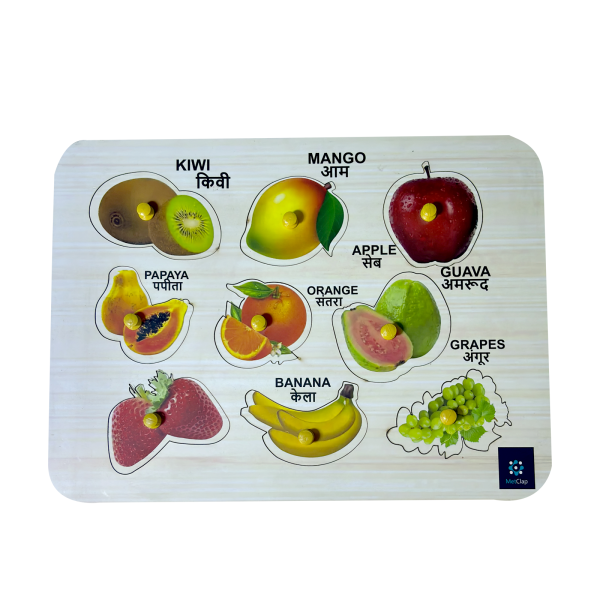 Educational Fruits Tray & Learning Knob Puzzle For Kids