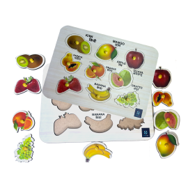 Educational Fruits Tray & Learning Knob Puzzle For Kids