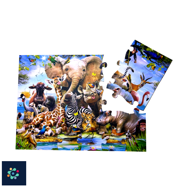 Metclap Jungle Jigsaw Puzzle- 30 Pcs inside Round Box