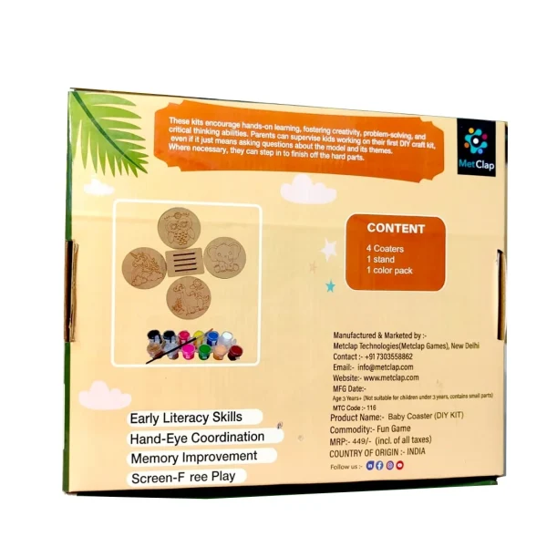DIY Baby Coaster Kit – Customizable and Creative Coaster Craft for Kids | Fun and Educational Art Project