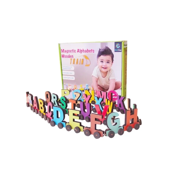 "Metclap Alphabets Wooden Train – The #1 Wooden Toy to Ignite Creativity & Master the ABCs!"
