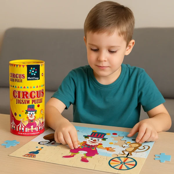 Metclap Circus Jigsaw Puzzle - 30 Pcs inside Round Box