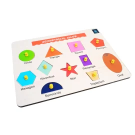 Unleash Little Architects! Explore & Build with Our Geometrical Shapes Wooden Tray - Hands-On Learning Fun!