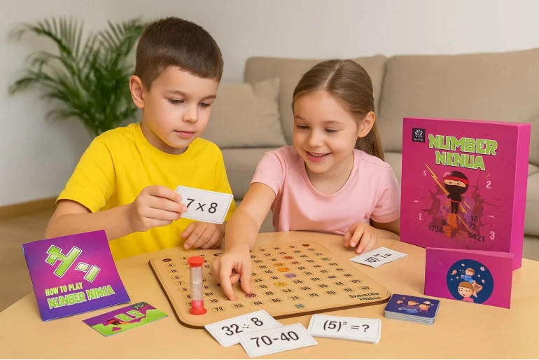 MetClap Number Ninja Wooden Math Board Game