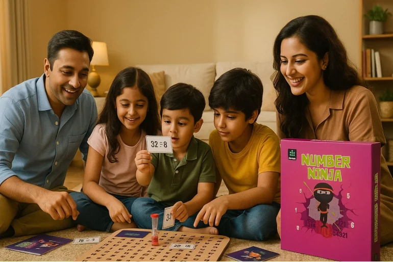 MetClap Number Ninja Wooden Math Board Game