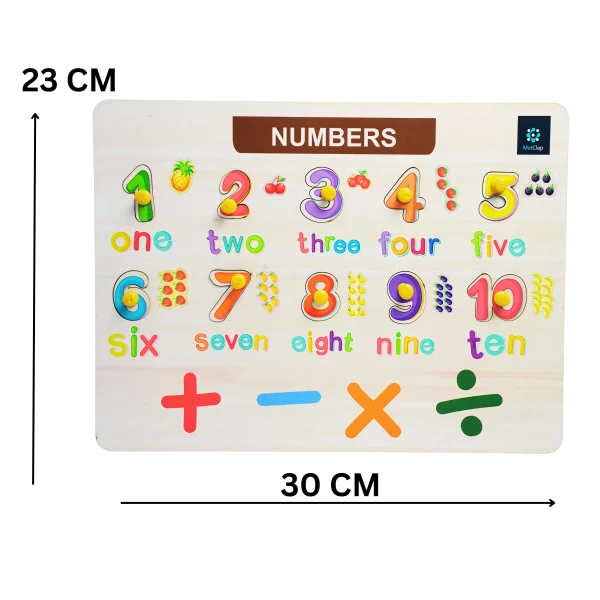 Numerical Wooden Tray: Educational Counting and Sorting Tool for Kids