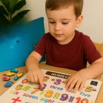 Numerical Wooden Tray: Educational Counting and Sorting Tool for Kids