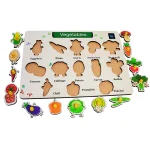 ULTIMATE Vegetable Educational Tray - PREMIUM Wooden Learning Board | EXTRAORDINARY Development Tool for Kids