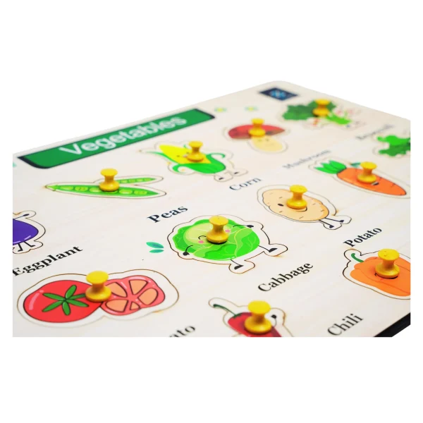 ULTIMATE Vegetable Educational Tray - PREMIUM Wooden Learning Board | EXTRAORDINARY Development Tool for Kids