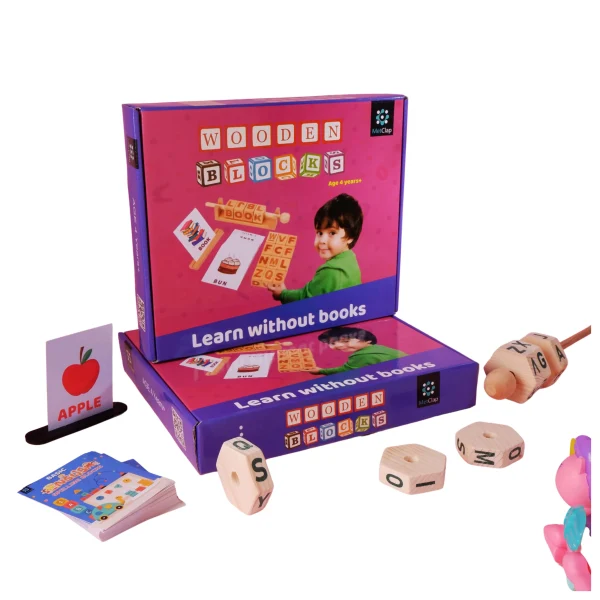 Metclap Wooden Block Spellings - Ages- 4 Years