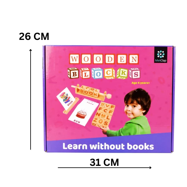 Metclap Wooden Block Spellings - Ages- 4 Years