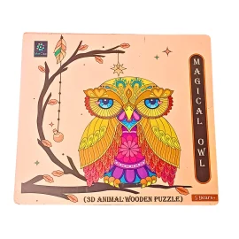 Metclap Owl  Wooden Magic Puzzle - 136 Pcs inside wooden Box