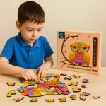 Metclap Owl  Wooden Magic Puzzle - 136 Pcs inside wooden Box