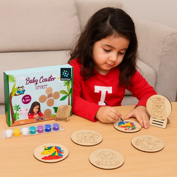 DIY Baby Coaster Kit – Customizable and Creative Coaster Craft for Kids | Fun and Educational Art Project