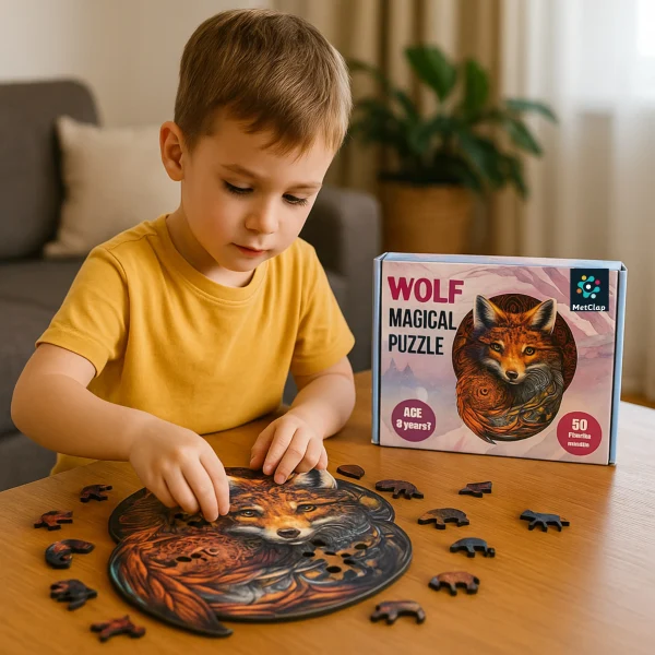 Baby Wolf Puzzle Magical – Metclap Jigsaw Puzzles for Kids & Adults | Fun & Educational