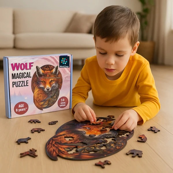 Baby Wolf Puzzle Magical – Metclap Jigsaw Puzzles for Kids & Adults | Fun & Educational