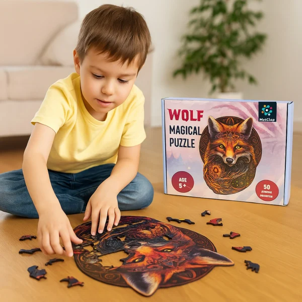 Baby Wolf Puzzle Magical – Metclap Jigsaw Puzzles for Kids & Adults | Fun & Educational