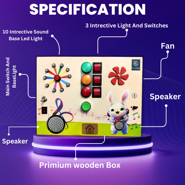 Metclap Busy Board: Ultimate Music & LED Sensory Toy Activity Panel