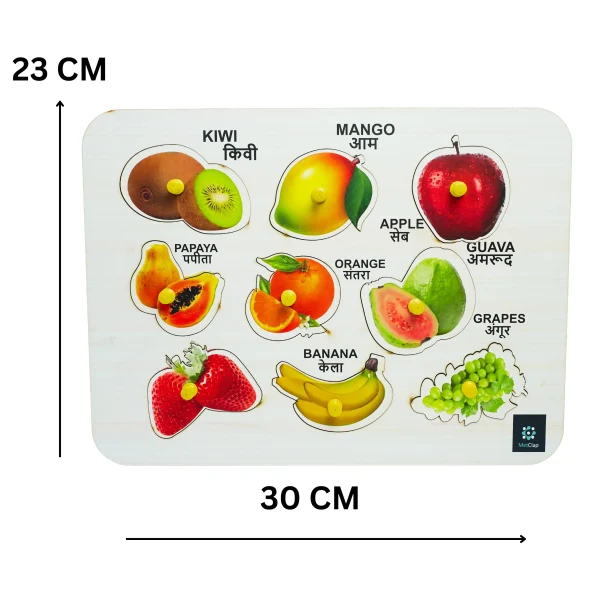 Best Educational Fruits Tray Toy – Fun Learning Knob Puzzle for Smart Kids