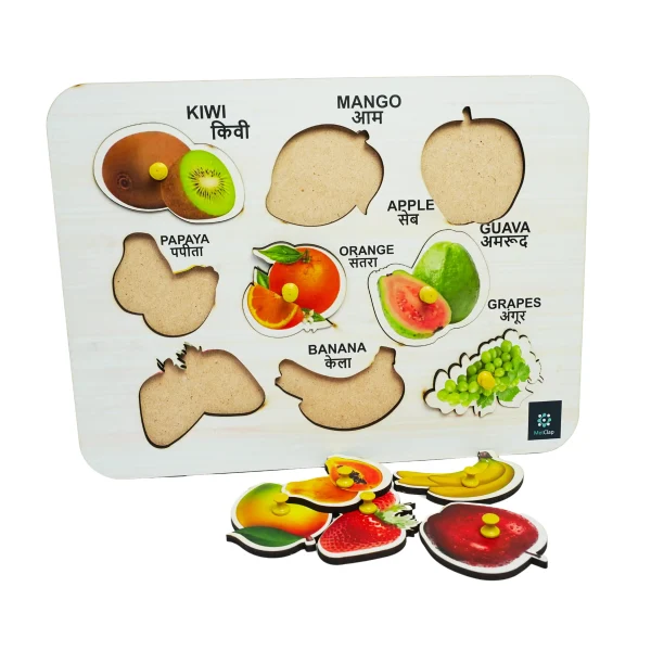 Best Educational Fruits Tray Toy – Fun Learning Knob Puzzle for Smart Kids