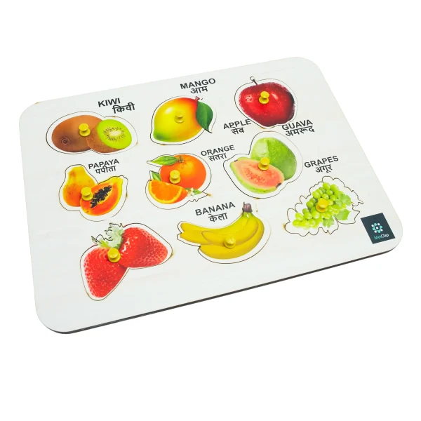 Best Educational Fruits Tray Toy – Fun Learning Knob Puzzle for Smart Kids