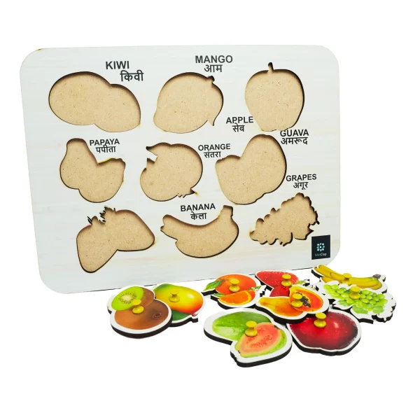 Best Educational Fruits Tray Toy – Fun Learning Knob Puzzle for Smart Kids
