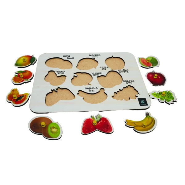 Best Educational Fruits Tray Toy – Fun Learning Knob Puzzle for Smart Kids
