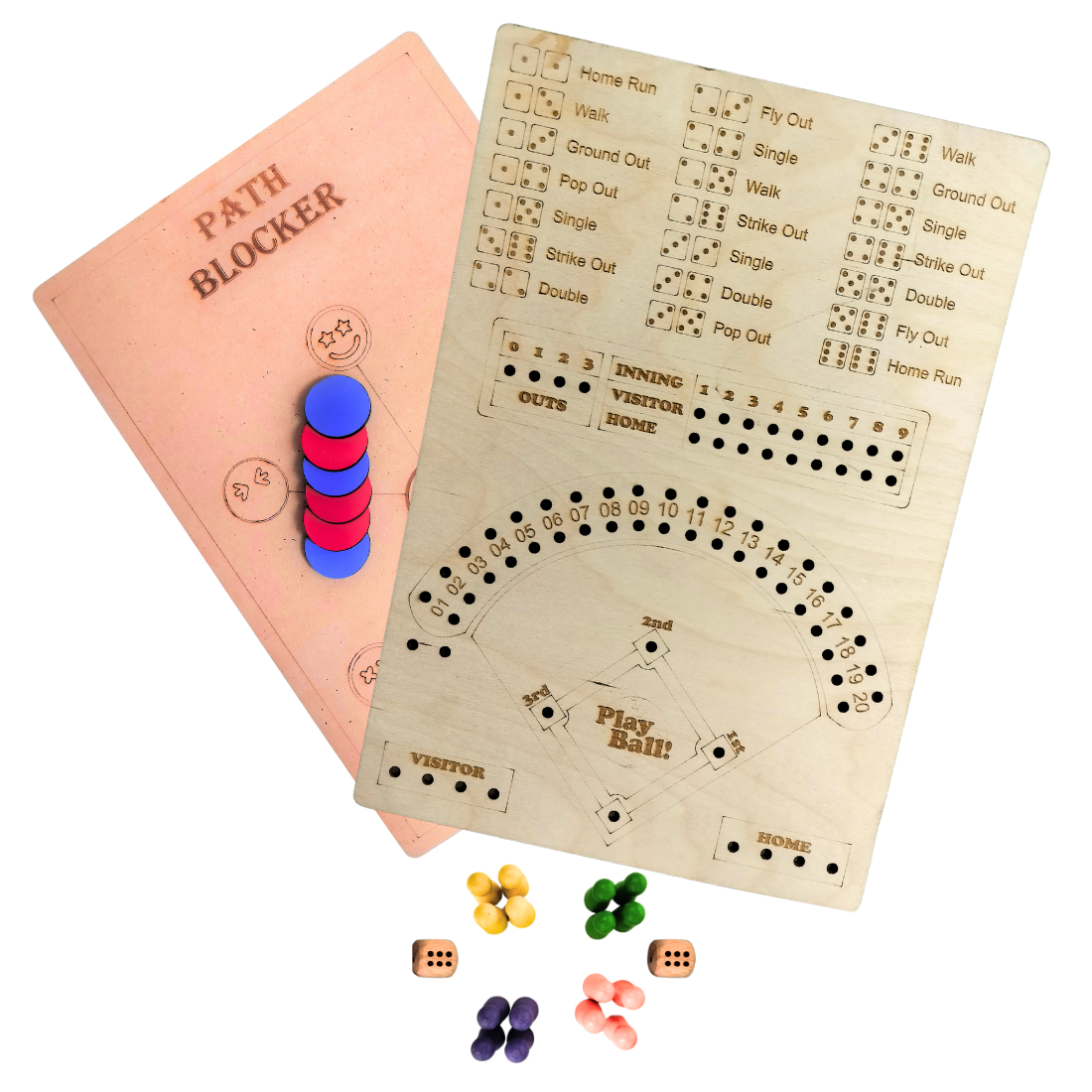 2 in 1 Point Hunte and Ultimate Baseball Board Game for Family Fun and Strategy