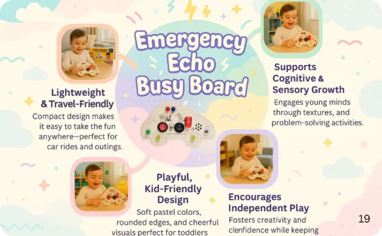 Metclap - Car Shaped Busy Board for Toddlers - Aplus 3