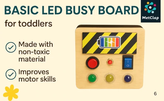 Metclap - Basic LED Busy Board for Toddlers - Aplus 2