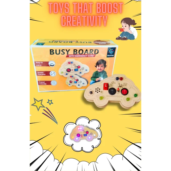 Car Shaped Busy Board for Toddlers – Screen-Free Fun & Learning Adventure, Best Car-Shape Busy Board