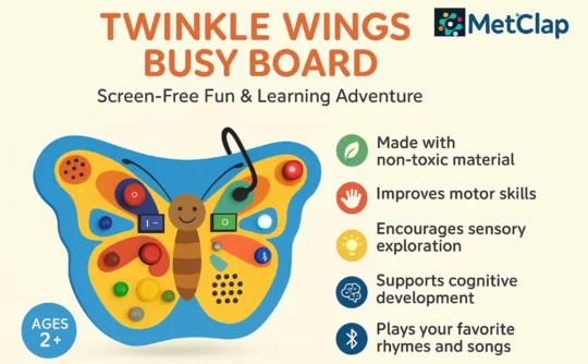 Metclap - Twinkle Wings Butterfly Busy Board - A plus 1 