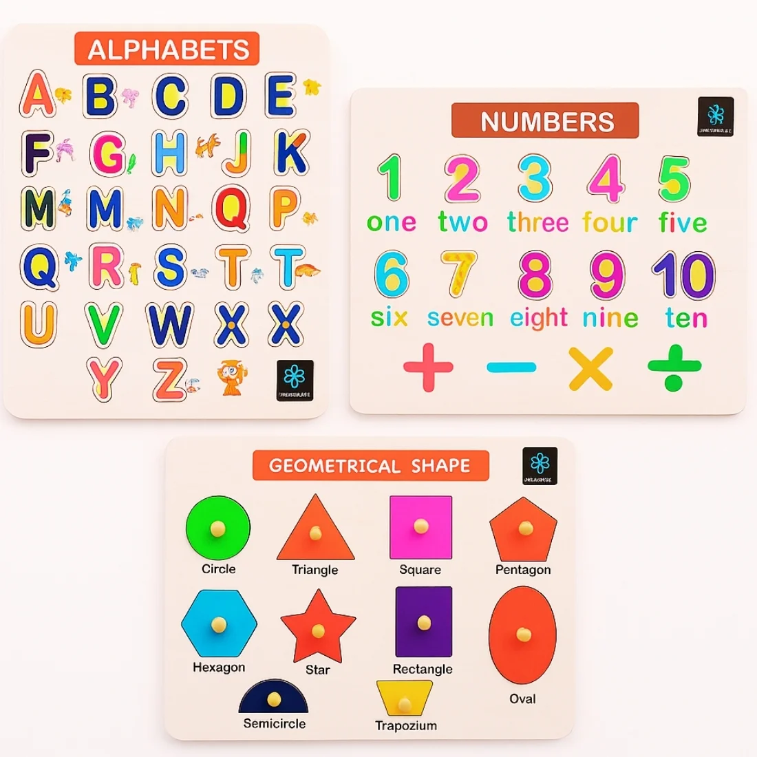 Metclap - Educational Alphabet Numbers Shapes Puzzle Board